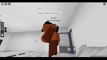 معلق الرجل الأسود من لعبة Roblox Fucks Sluty Slut