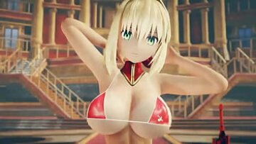 Nero from Fate Grand Order Get Naughty مع Bon Bon Chocolate في Hentai MMD