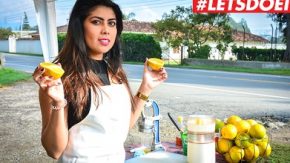 الجنس الجميل في كولومبيا مع هذا البائع الليمون